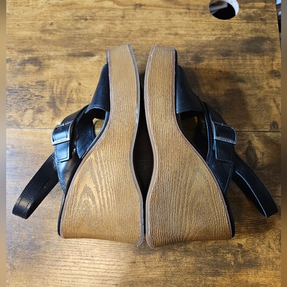 Lucky Brand Delaynee Platform Wedge Slingback Sandal Black US 9.5 M EU 41 NEW - Picture 3 of 9